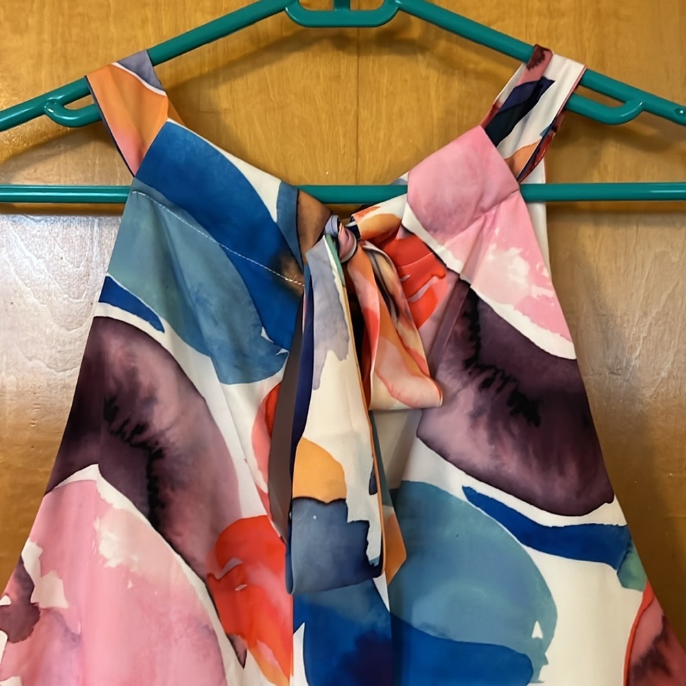 Vibrant multicolor halter maxi dress - Picture 4 of 4